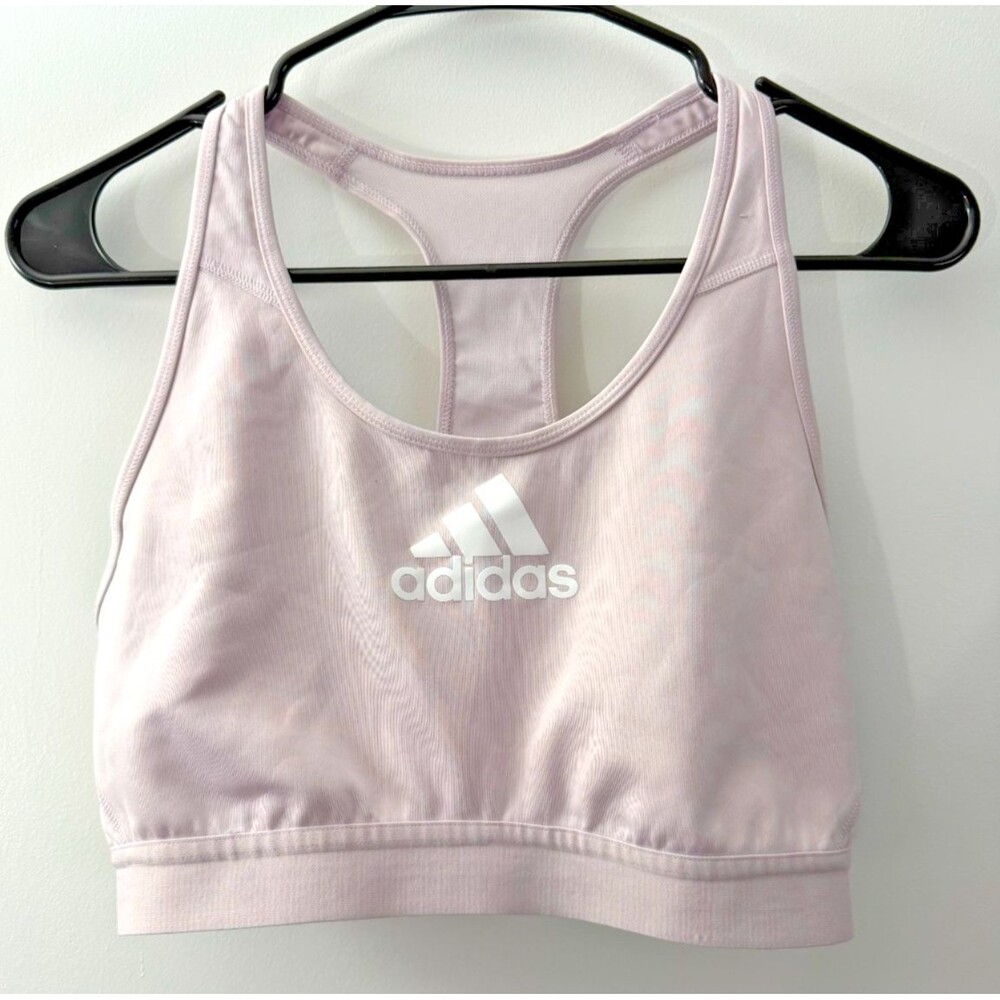 Adidas Sports Bra Pale Pink Workout Gym Sporty Women's Large Running Hiking